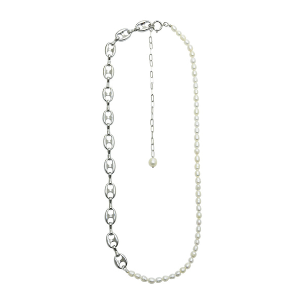 [로울] Pignose pearl belt necklace no2