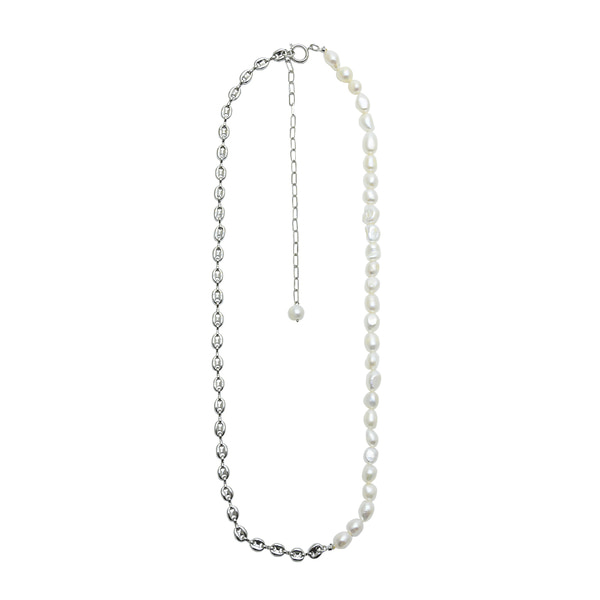 [로울] Pignose pearl belt necklace no3