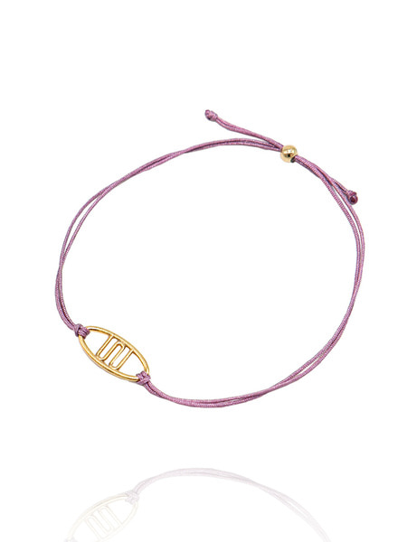 [유니제이] Uni Skinny Violet Cord Silver Bracelet Ib239 [Silver]